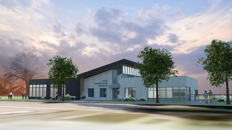 La construction du centre communautaire Assomption devra être terminée au plus tard en décembre 2026. Maquette gracieuseté
